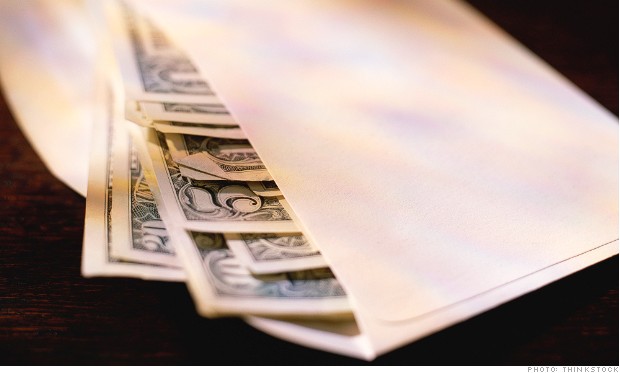 Currency in envelope